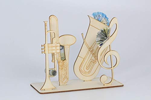 Geldgeschenk, Instrumente, Musik, Tuba, Zugposaune, Trompete, steckbar, Blasmusik