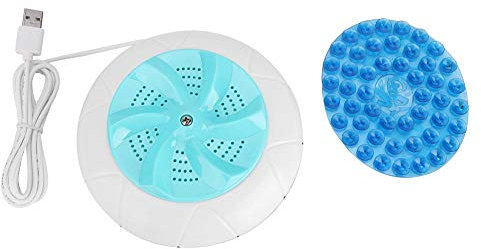 Lavatrice pieghevole con vasca USB, mini lavatrice portatile da viaggio piccola lavatrice ad ultrasuoni con lavatrice turbo(verde)