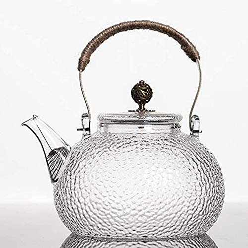 Theiere en verre Infuseur thé Samovar (700 ml), verre borosilicate, résistant à la chaleur et lave-vaisselle approprié,pour thé noir thé vert thé aux fruits thé parfumé et sachets de thé,Laiton,900ml