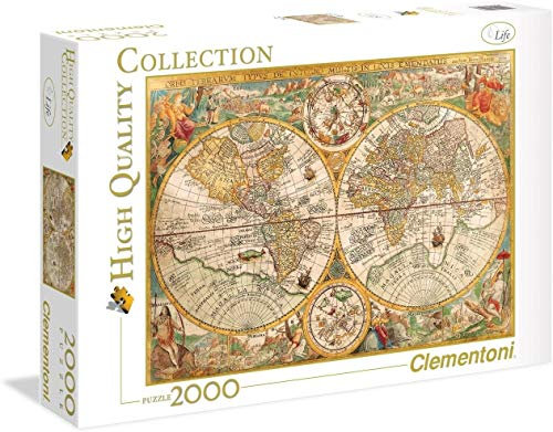 Clementoni 97787 Puzzle - Alte Welt, Mappa Antica, 2000 Teile