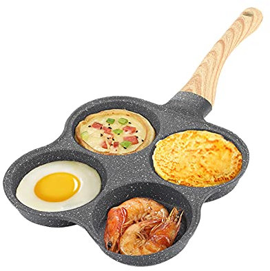Tissting Poêle à Frire Antiadhésive 4 Tasses Poêle à Déjeuner Oeuf Aluminium Poêle à Frire Carrée à Can Casserole Omelette Moule à Crêpes Poêle à Frire Hamburgers Pain Can éLève Travailleur de Bureau