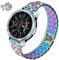 DEALELE Bracelet compatible avec montre Samsung Gear S3 Frontier/Classic/Galaxy Watch 46 mm, 22 mm, en métal et diamant avec lunette pour homme et femme, arc-en-ciel