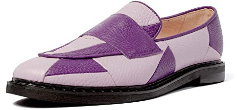 L37 HANDMADE SHOES Crystal Castles, Loafer Flat Donna, Viola, 37 EU