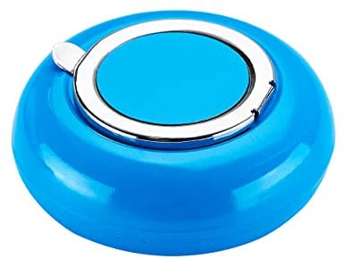 CHAMP Taschen ASCHENBECHER Ø6,2cm mit Deckel aus Metall rund Mini Taschenaschenbecher Reiseaschenbecher Reise Outdoor 4-Varianten 24 (Blau)