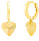 Brandlinger ® Ohrringe Silber 925 hängend. Creolen mit Anhänger Herz. Schmuck Damen vergoldet mit 18 Karat (Silber und Gold) für Frauen und Mädchen. Durchmesser der Creolen 12,5mm. (Gold)