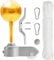 BRUBAKER Fahnenmast Reparaturset - Zubehör Set inkl. Kugel Spitze Gold, Seil, Karabiner, Klampe, Topper aus Aluminium mit Seilrolle, Schrauben + Mutter - Ersatzteile Flaggenmast