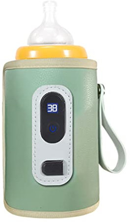 Keenso USB-Baby-Flaschen Wärmer, LCD-Bildschirm-Temperatur Präzise Heizung Milch Wärme Bewahrer für zu Hause Außerhalb des Autos (Grün)