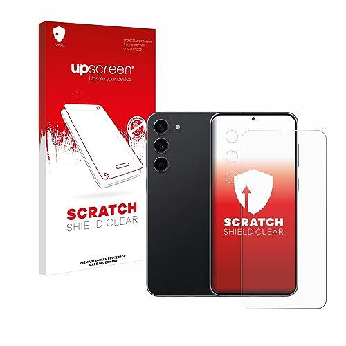 upscreen Schutzfolie für Samsung Galaxy S23 | (Display+Kamera) Transparenter Displayschutz Made in Germany Kristall-Klar Kratzschutz Anti-Fingerprint