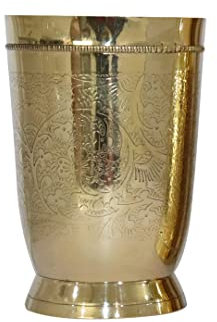 BRACOP Messingbecher Wasserkrug Trinkflasche Geprägte Gläser Kelchgläser-Set Trinkbecher 1er-Set Becher aus reinem Kupfer Ayurveda Moscow Mule Bierbecher Blumenutensilien Glaswaren Geschenke