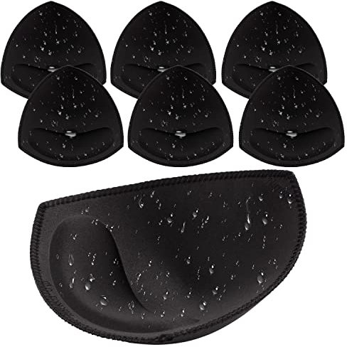 Nimiah Waterproof Bathing Suit Inserts - Swimsuit Push up Bra Pads 3 Pairs Removable Bikini Padding for Women, Black, D/E