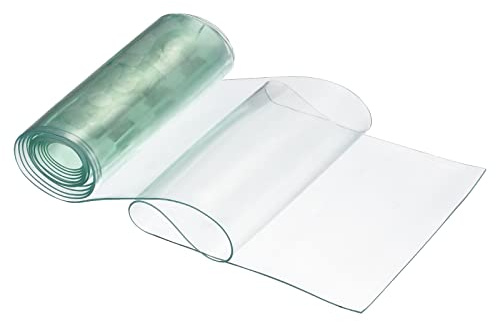 PATIKIL PVC Streifen Tür Vorhang 82(6.8ft) Länge x 7.3(0.6Ft) Breite 0.06 Dicke Plastik Vinyl Streifen Vorhang für Lagertür Klar Grün