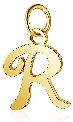 Bungsa Buchstaben Anhänger goldfarben A - Z Unisex aus 316L Edelstahl (R)