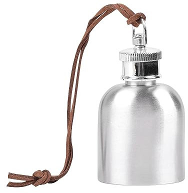 SPDYCESS 1oz Mini Flasque à Alcool Ronde Homme, Poche Portable Whisky Flacon en Acier Inoxydable, Cadeau pour Escalade Pêche Randonnée Camping - Argent