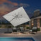 PURPLE LEAF Sombrilla Terraza Exterior 3 x 3 m con Luz LED, Sombrilla Jardin Grande con Inclinación a Derecha e Izquierda, Rotación de 360° y 5 Ajustes de Inclinación, Tejido Protector UV 50+, Blanco