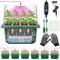 VEEKAY 6 Pièces Auto-arrosant Mini Serre pour Plantes kit,Kit de Culture Serre avec LED luminosité réglable,avec Coussin Absorbant,Température et humidité réglables,avec kit D'outils De Plantation