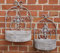Generisch 2er Set Wandkorb Metall Nostalgie Landhausstil Wandschale Antik-Look Vintage Grau Hängekorb halbrund (243819)