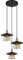 Globo Pendelleuchte Esstischlampe 3 flammig Industrial Hängeleuchte Küche, Metall schwarz messing, 3x E27, DxH 33x 150 cm