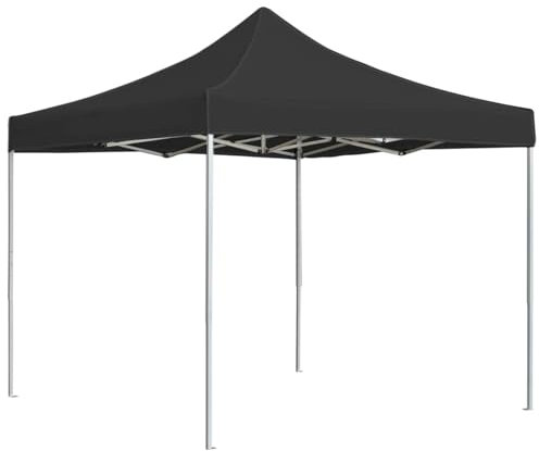 Tidyard Profi-Partyzelt Faltbar Gartenpavillon Pavillon Gartenzelt Festzelt Aluminium 3x3 m Anthrazit