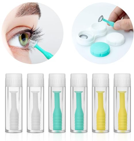 IBXWMNG Set di 6 applicatori e rimuovi lenti a contatto, ventose per lenti,Kit portatile e pratico,Strumento sicuro e igienico per inserire e rimuovere lenti rigide e morbide(3 colori)