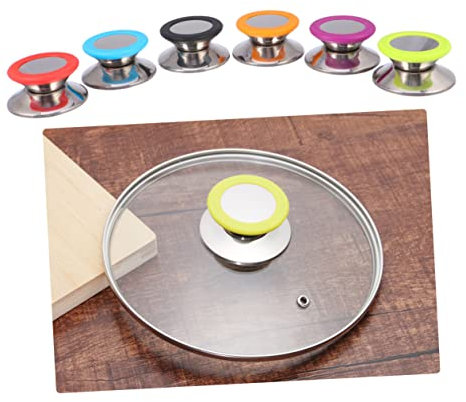 Garneck 6pcs Removable Pot Handles Silicone Heat Protector Knobs Easy to Install Comfort Grip