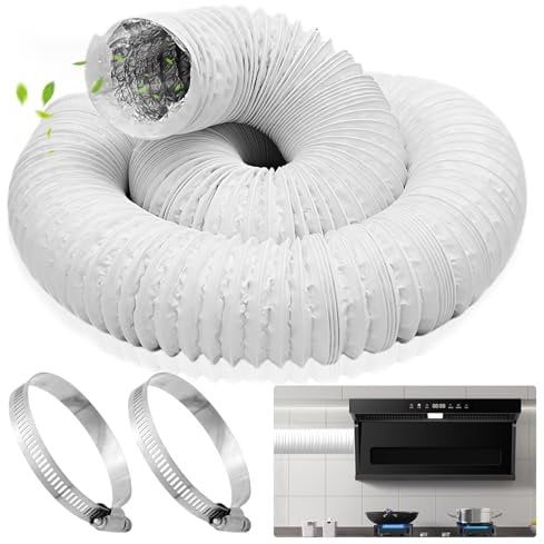 Manguera de salida de aire de 150 mm de diámetro, 6 m de longitud, flexible, PVC, para aire acondicionado, aire acondicionado, secadora y campana extractora
