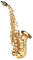 Saxophon Bb Diskant-Saxophon Goldlack Messing Saxophon Mit Instrumentenkoffer Umhängeband Stoffbürste Für Anfänger