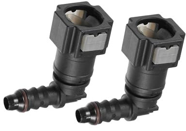 TUCKBOLD Car Fuel Line Hose Quick Release Connector 90 Degree 5/16 7.89mm SAE to 1/4 6mm Disconnect Hose Plastic Gray (Set of 2) Automotive Parts