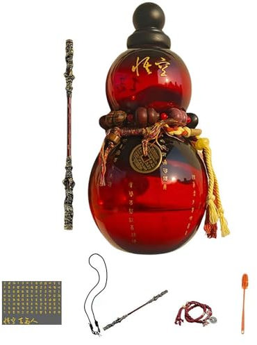 Wu-Ko ng Gourde de sport de 800 ml pour salle de sport, inspiration rétro chinoise, pour fan de jeu Black M-YTH Monkey King, bronze