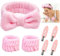 1 Fascia Capelli Donna,2 Pezzi di Polsini per il Lavaggio Del Viso,Con 4 Fermagli Capelli,Morbidi Spa Fasce Assorbenti ed Elastici, per la Cura Della Pelle, il Lavaggio e la Doccia(Rosa)