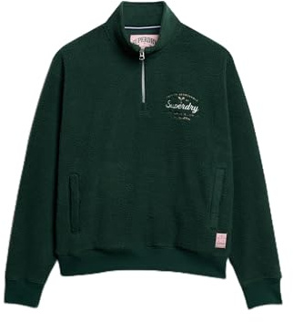 Superdry Damen Country Club Fleece-Sweatshirt mit halblangem Reißverschluss