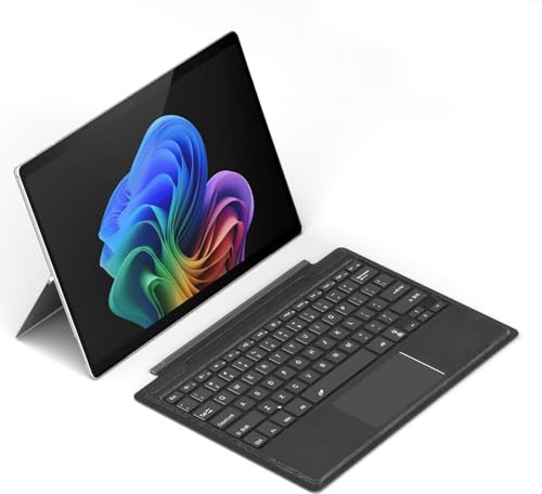 Junfire Detachable Keyboard for Microsoft Surface Pro 11/10/9/ProX (13-inch,2024/2022), 7-Color Backlit Wireless Keyboard with Touchpad, 14 Shortcut Keys, 30H Battery – Magnetic & Slim Design, Black
