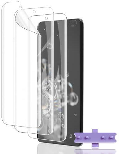 Euukzzea 3 Piezas Protector de Pantalla para Samsung Galaxy S20, Película de Hidrogel Flexible HD, Reparar Automáticamente, Antihuellas, Sin Burbujas, Transparente, Ultra Resistente
