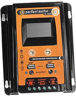 JOINPAYA Controlador de Carga Solar con Doble USB y Temporizador para Paneles Solares Regulador Digital de Batería Protección Completa y Control de Carga