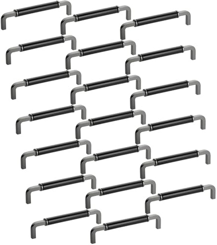 SOTECH 20 x Möbelgriff Porzellangriff AXIS BA 160 mm anthrazit/schwarz | Schubladengriffe Schrankgriffe Küchengriffe