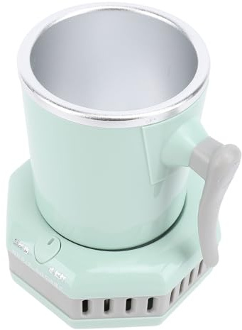 OEBUAFI Tazza di Raffreddamento Elettrica 420ML Raffreddamento Rapido Doppio Uso Desktop Cup Cooler e Warmer per Tè e Caffè Bevande con Spegnimento Automatico in Alluminio Leggero (1)
