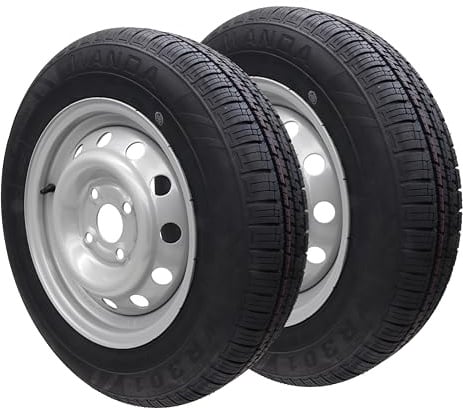 Komplettrad 145/80R13 79N 4x100, PKW Anhänger Rad Felge 4Jx13 Reifen 145 80 R 13 Anhängerrad (2x)