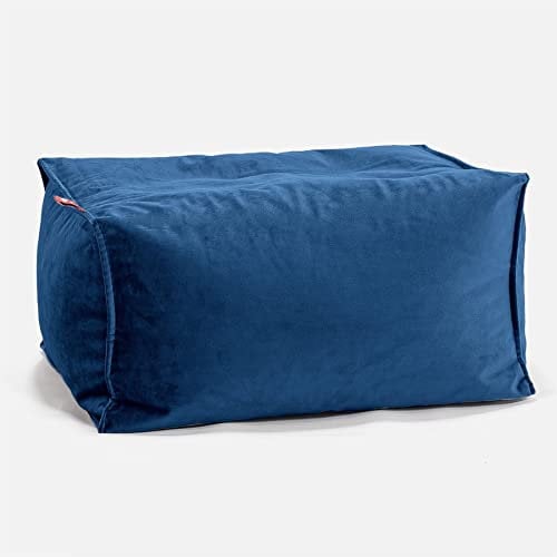 Lounge Pug Kleiner Fußhocker Pouf, Samt Marineblau, Sitzpouf, Pouf Sitzsack Hocker Wohnzimmer