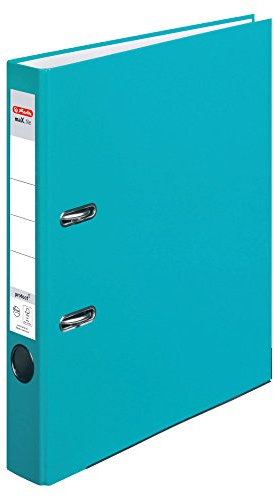 Herlitz Ordner maX.file protect A4 5cm, PP-Folienbezug beschichtet, mit Wechselfenster (türkis | 20er)