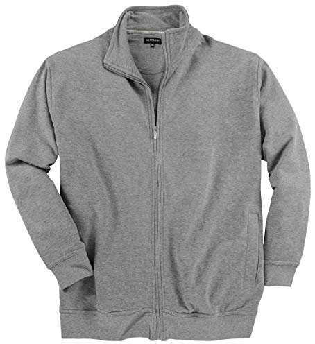 Redfield Sweatjacke Herren hellgrau Stehkragen Übergröße, XL Größe:10XL