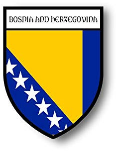 Akachafactory Sticker Adesivi Adesivo Stemma Citta Bandiera Auto Moto Bosnia