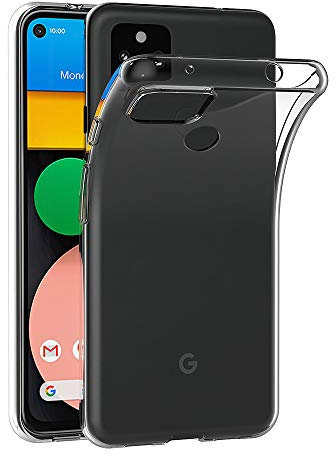 AICEK Kompatibel mit Google Pixel 4A 5G Hülle, Transparent Silikon Handyhülle TPU Schutzhülle Bumper Crystal Clear Case
