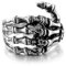 Gothic-Totenkopf-Handringe für Damen und Herren, Halloween-Skelett-Hand, Cosplay-Schmuck, Messing, Stein
