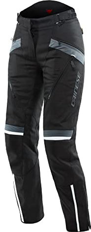 Dainese - Tempest 3 D-Dry Lady Pants, Pantaloni da Donna Moto Touring, Membrana Impermeabile, Interno Termico Removibile, Protetezioni sulle Ginocchia, Nero/Nero/Ebano, 46