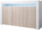 MB Muebles Bonitos | Buffet Bahut 3 Portes avec LED 155 x 91,5 37cm Couleur Blanc Brillant et Sonoma Modèle Aker