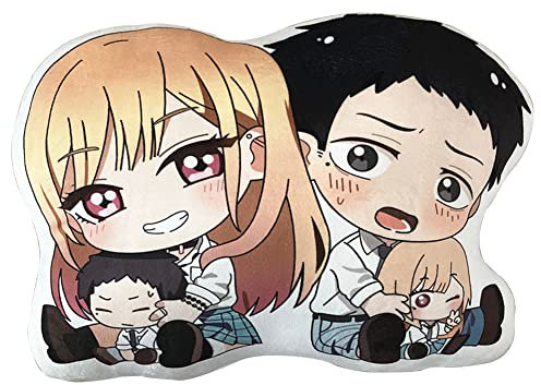 My Dress Up Darling Plüschkissen Kitagawa Marin/Gojō Wakana doppelseitiger Druck Cartoon Bild Kissen Schlafzimmer Dekoration (10 cm/45 cm)