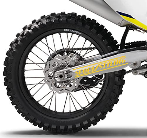 DualColorStampe Adesivi Compatibili con Husqvarna forcellone copertura forcella motorbike motocross COD.M0106(Giallo)