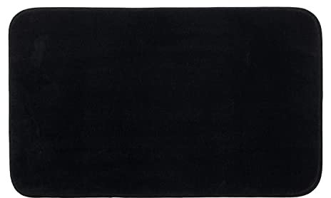 Gözze - Premium Rutschfester Badteppich, RIO, 100% Microfaser, 70 x 120 cm - Schwarz
