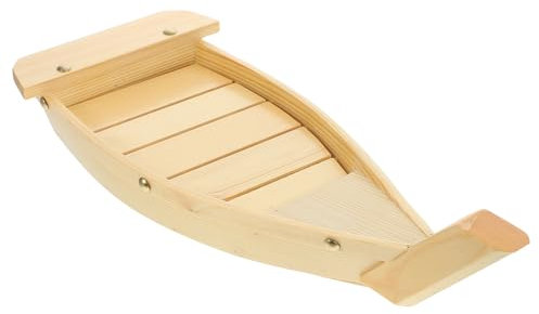 Housoutil Hölzernes Sushi-Boot Sushi Teller Sushi Serviertablett Sushi Schiff Vintage Japanische Sashimi Sushi Speise Tablett Snack Dessert Serviergeschirr Party Restaurant Bankett Servierplatte