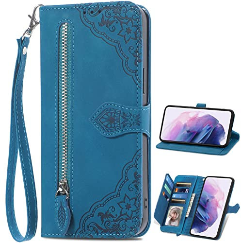 BAILI Handyhülle für Samsung Galaxy M21/M30S Hülle, Reißverschluss Tasche Flip Handytasche für Samsung Galaxy M21/M30S Case
