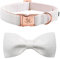 Elegant little tail Hundehalsband mit Schleife – Weiß Verstellbares Hundehalsband mit Schleife aus Baumwolle, strapazierfähiges Halsband mit Schleife, Geschenk für mittelgroße Hunde